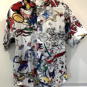 S.L. Fashions Red and White Tank Top Artistic Design